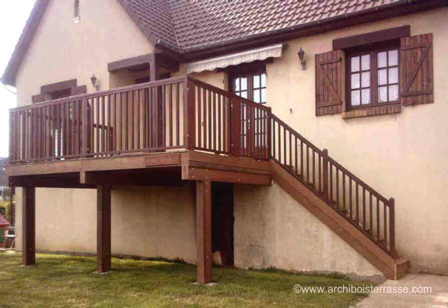 balcon, terrasse, en, hauteur